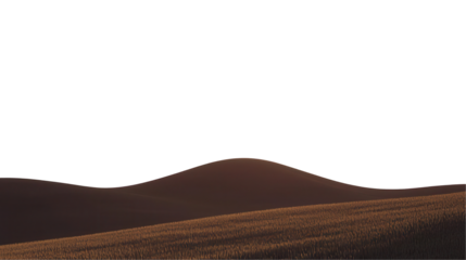 Serene hillside landscape at dusk transparent background nature's beauty peaceful environment aerial perspective