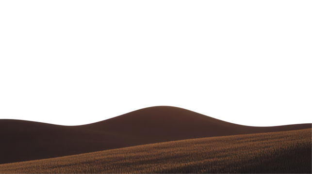 Serene hillside landscape at dusk transparent background nature's beauty peaceful environment aerial perspective