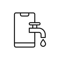 Mobile data leak outline icons, minimalist vector illustration ,simple transparent graphic element .Isolated on white background