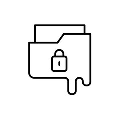 Data leak outline icons, minimalist vector illustration ,simple transparent graphic element .Isolated on white background