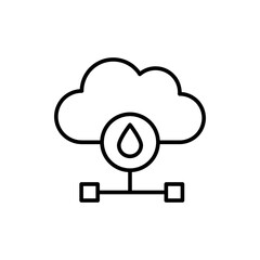 Cloud data leak outline icons, minimalist vector illustration ,simple transparent graphic element .Isolated on white background