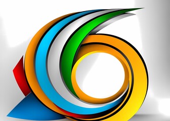 Modern abstract swirl with red yellow green blue / Remolino abstracto moderno con rojo amarillo verde y azul