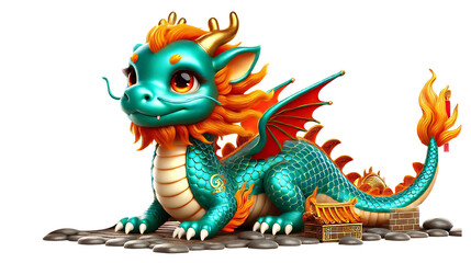 Chinese dragon on white background, dragon, illustration, symbol, chinese, animal,3d, chinese new year,  traditional, art, zodiac, east asian culture
