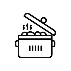 Black line icon for food