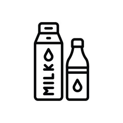 Black line icon for milk