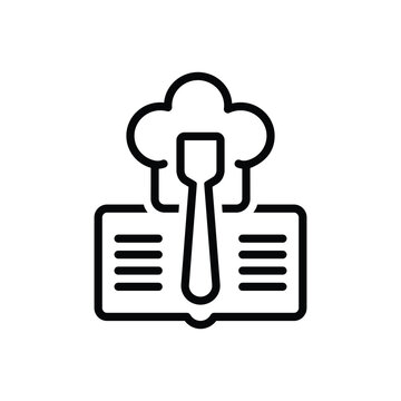 Black line icon for recipe