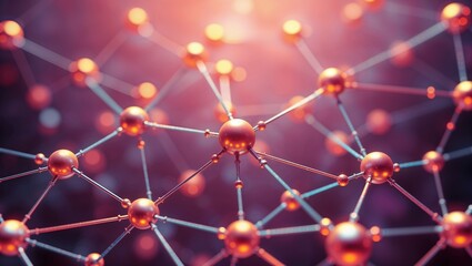 Visualization of interconnected molecular structures with glowing nodes and intricate connections in a digital space