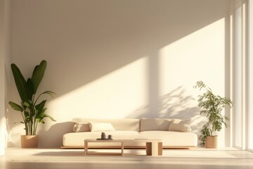 White couch sits in front of a wall with a large window