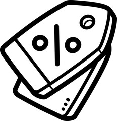 Discount tag doodle vector icon and illustration