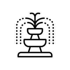 Fototapeta premium Black line icon for fountain
