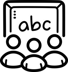 Classroom doodle vector icon and illustration