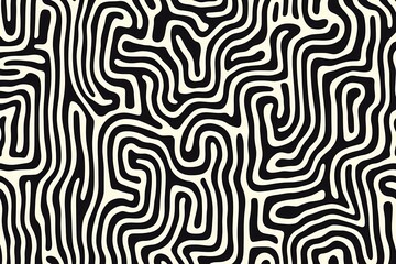 Obraz premium Abstract Black and White Wavy Lines Pattern on Light Background