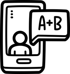 Smartphone doodle vector icon and illustration