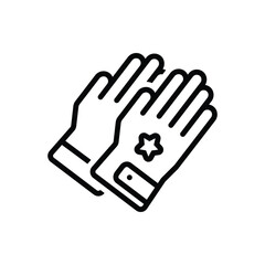 Black line icon for gloves