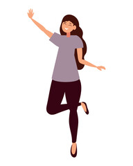 teenager female celebrating