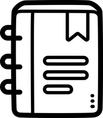 Fototapeta premium Book doodle vector icon and illustration