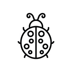 Black line icon for ladybug