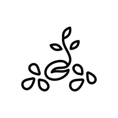 Black line icon for seeds