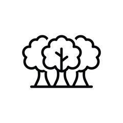 Black line icon for trees