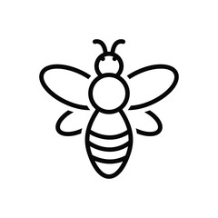 Black line icon for bee