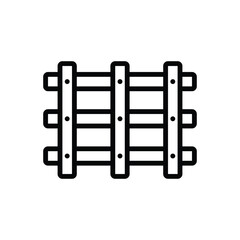 Black line icon for fence