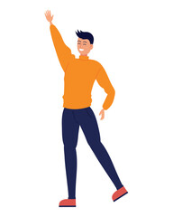 happy teenager boy celebrating