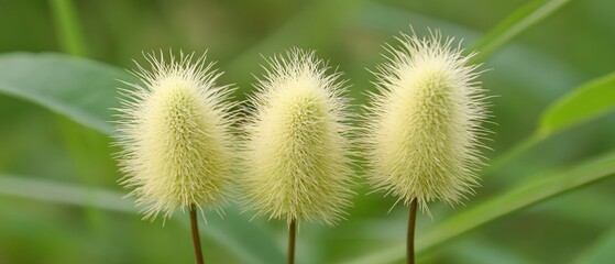 Close-up of Unique Green Spiky Plant Growing in Lush Natural Environment