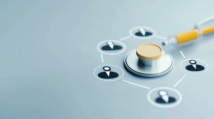 Illustration of healthcare and business connections in a network.