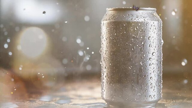 water can beer can mockup seamless looping overlay 4k virtual video animation background