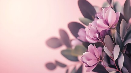 Delicate Pink Flowers and Grey Green Leaves