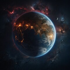 A planet where the sky changes color every hour.