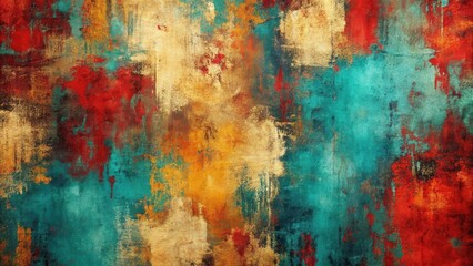 Fototapeta premium Abstract Textured Background Featuring Rich Autumnal Hues and Teal Accents
