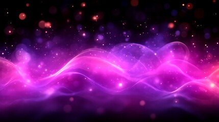 Obraz premium Abstract Purple and Pink Wave Background With Glowing Particles