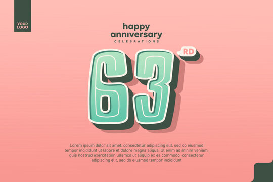 Number 63 logo icon design, 63rd birthday logo number, anniversary 63