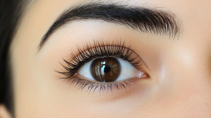 Obraz premium Close-up eye, lash extensions, studio, beauty, advertising