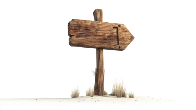 Wooden plank sign transparent background