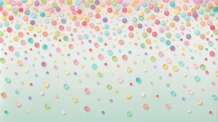 Pastel Confetti Falling on a Soft Green Background A Delightful Festive Design
