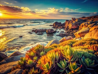Vintage Coastal Seascape:  Criste Marine, French Riviera, Retro Photography, Ocean, Beach, Sunlight