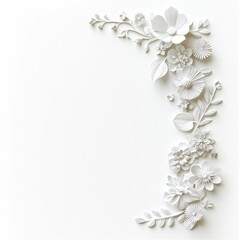 A white frame with a flowery border