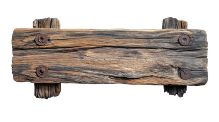 Fototapeta premium Wooden plank sign transparent background