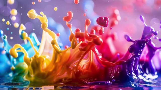 color paint drops in water color splash in water seamless looping overlay 4k virtual video animation background