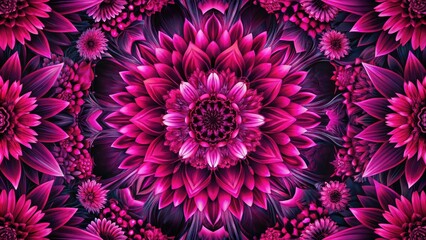 Vibrant Pink Floral Mandala A Kaleidoscope of Petals and Blossoms