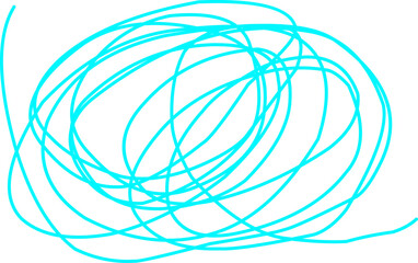 Blue color chaos pattern. Doodle circle sketch. Colorful background with line arrangement. graffiti Complex chaotic lines texture in blue. Art creation. Print banners, posters and t-shirts