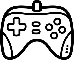 Game controller doodle vector icon and illustration