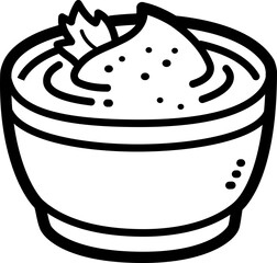 Mashed potatoes doodle vector icon and illustration