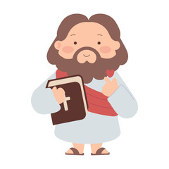 cute jesus christ with bible