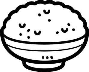 Rice doodle vector icon and illustration