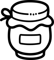 Honey jar doodle vector icon and illustration