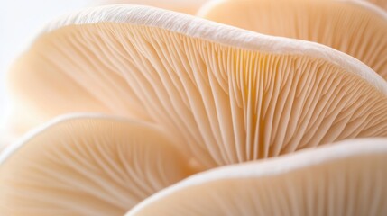 A close up of a mushroom with a white stem