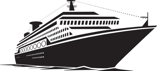 Cruise ship silhouette vector, Boat silhouette vector design © Masud